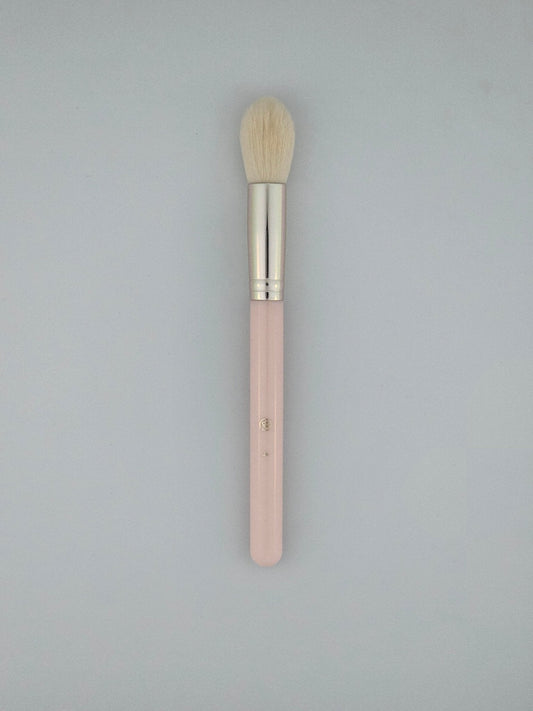 BH 4 Light Pink Handle Tapered Blending Brush Precision Eyeshadow & Highlight — makeup brush on white background