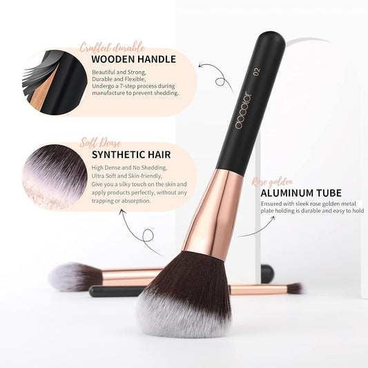 Docolor Professional Powder Brush #02 Perfectly Smooth Finish — makeup brush on white background