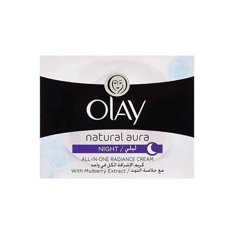 OLAY Natural Aura Radiance Cream 50g Illuminate & Enhance Your Natural Glow — beauty product on white background