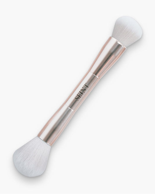 Seint Double Headed Brush Versatile Makeup Tool for Flawless Blending — makeup brush on white background