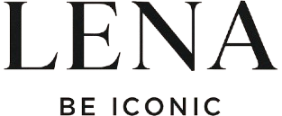 LENA logo with tagline 'BE ICONIC' in black text on a white background