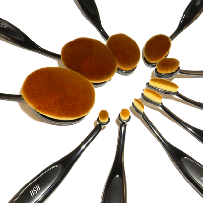 MERRYNICE MULTIPURPOSE 10pcs Toothbrush Shaped Oval Makeup Brush Set with Box
