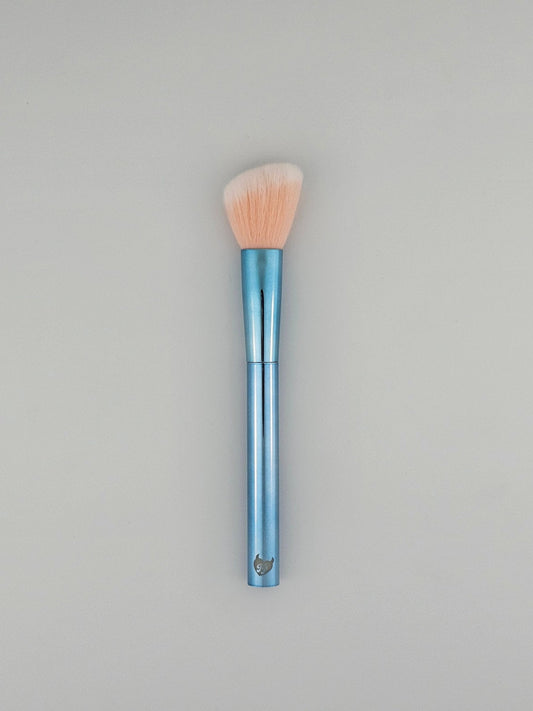 Blue Angled Contour Brush Perfect Precision for Sculpted, Defined Features — makeup brush on white background