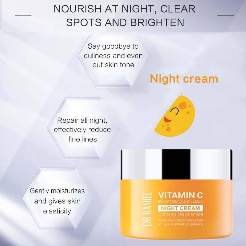 DR.RASHEL Anti-Aging Night Cream – Vitamin C Skin Repair & Brightening