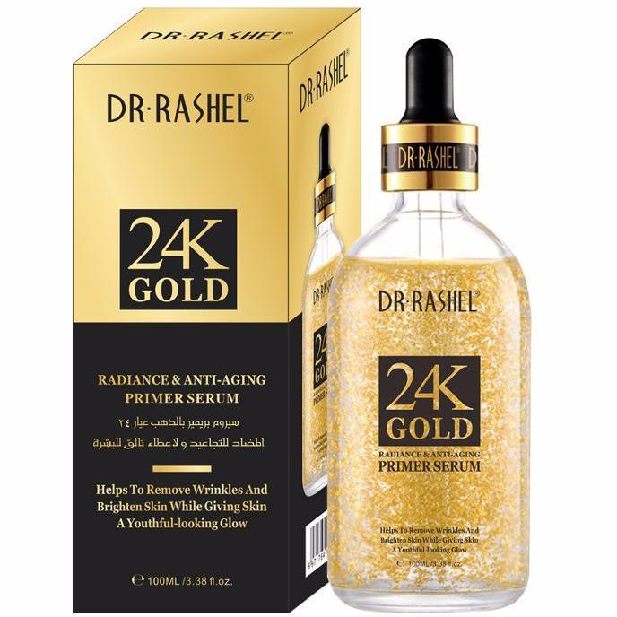 Dr.Rashel 24K Gold Radiance & Anti Aging Primer Serum 100ml Glow & Youthful Skin — primer on white background