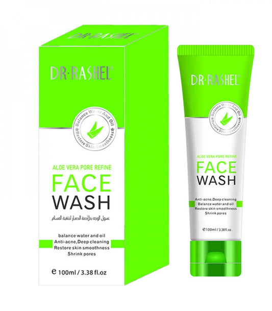 DR.RASHEL Aloe Vera Pore Refine Face Wash 100g Soothe & Minimize Pores — beauty product on white background