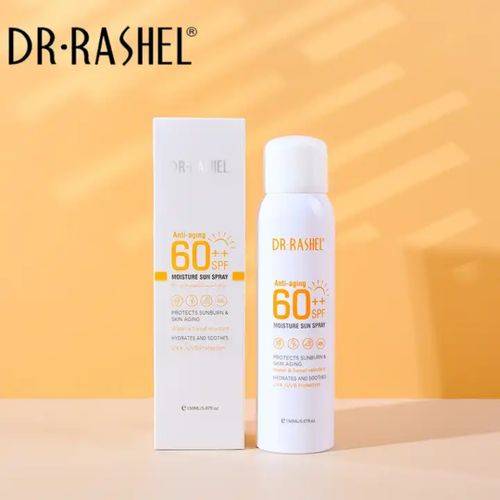 DR.RASHEL Anti Aging and Moisture Sun Spray SPF 60++ Ultimate Sun Protection & Hydration — sunscreen on white background