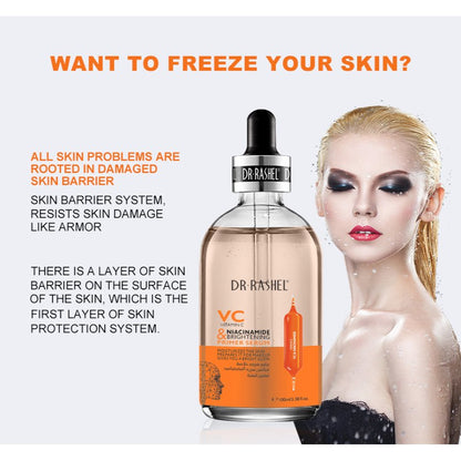 e.l.f. DR.Rashel Vitamin C Niacinamide & Brightening Primer Serum Radiant Glow — primer on white background