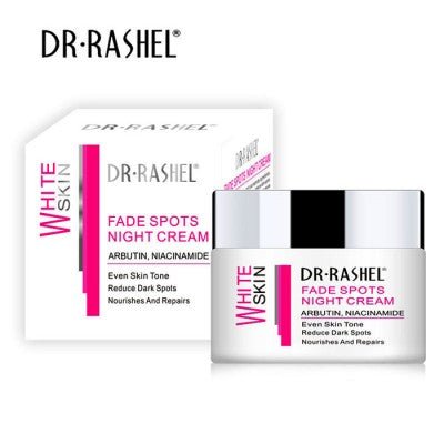 DR.RASHEL WHITE SKIN Fade Spots Night Cream 50g Restore & Brighten Overnight — beauty product on white background