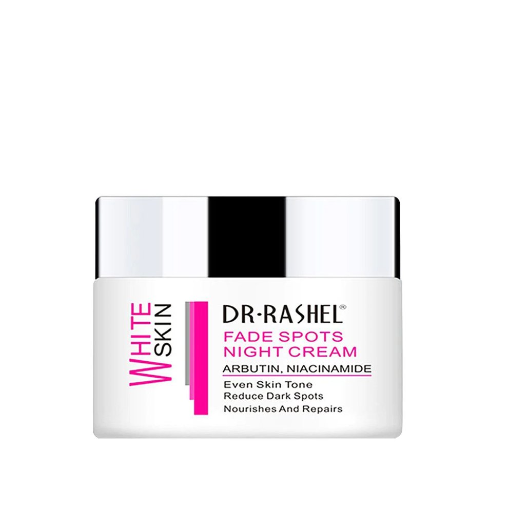 DR.RASHEL WHITE SKIN Fade Spots Night Cream 50g Restore & Brighten Overnight — beauty product on white background