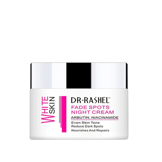 DR.RASHEL WHITE SKIN Fade Spots Night Cream 50g Restore & Brighten Overnight — beauty product on white background