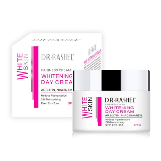 DR.RASHEL WHITE SKIN Fairness Whitening Day Cream 50g Achieve Radiant Fairness — beauty product on white background