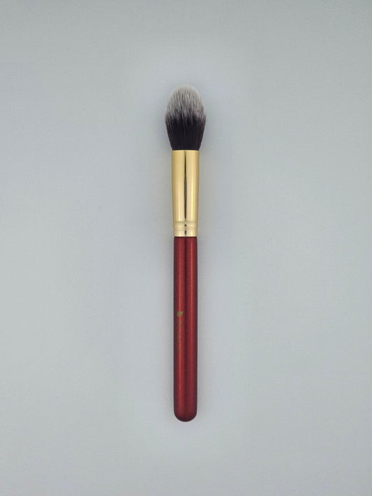 DUcare Classic Red Detailed Contour Brush Precision Contouring for Flawless Definition — makeup brush on white background