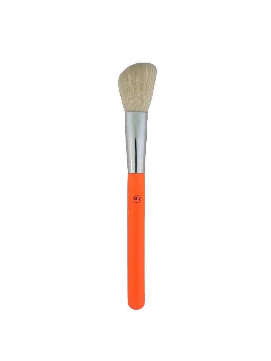 Lurella Angled Blush/Contour Brush Orange Precision Application for a Sculpted Look — makeup brush on white background