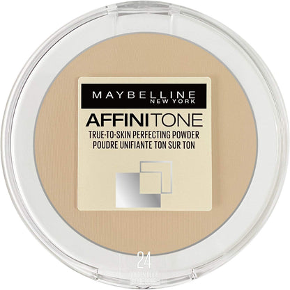 Maybelline Affinitone True To Skin Pressed Compact Powder Natural Matte Finish — setting powder on white background