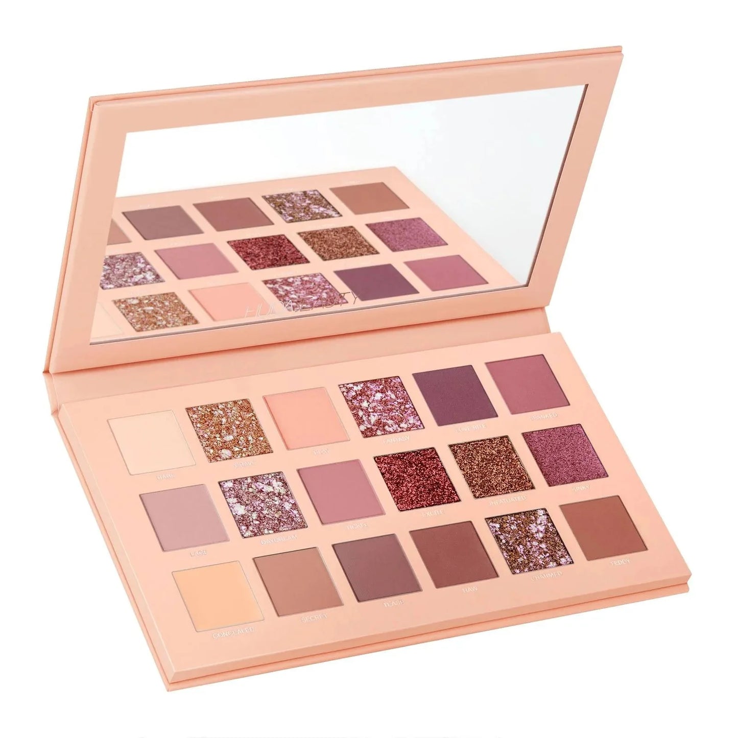 Huda Beauty NEW NUDE 18 Colors Eyeshadow Palette — eyeshadow palette on white background