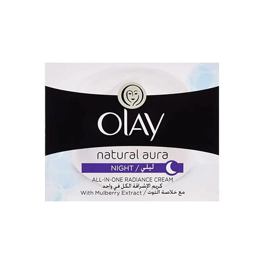OLAY Natural Aura Radiance Cream 50g Illuminate & Enhance Your Natural Glow — beauty product on white background