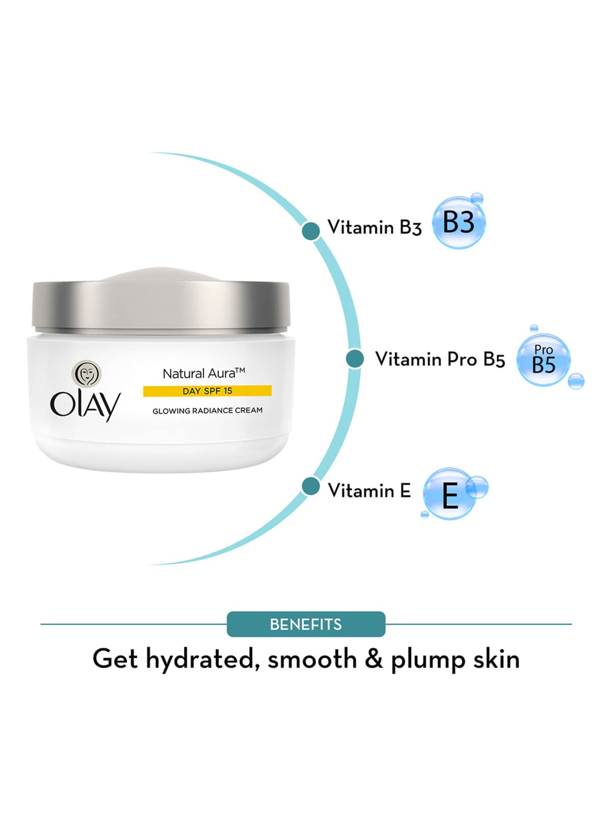 OLAY Natural Aura Radiance Cream 50g Illuminate & Enhance Your Natural Glow — beauty product on white background