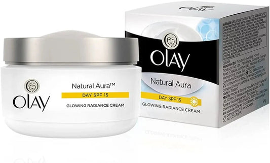 OLAY Natural Aura Radiance Cream 50g Illuminate & Enhance Your Natural Glow — beauty product on white background