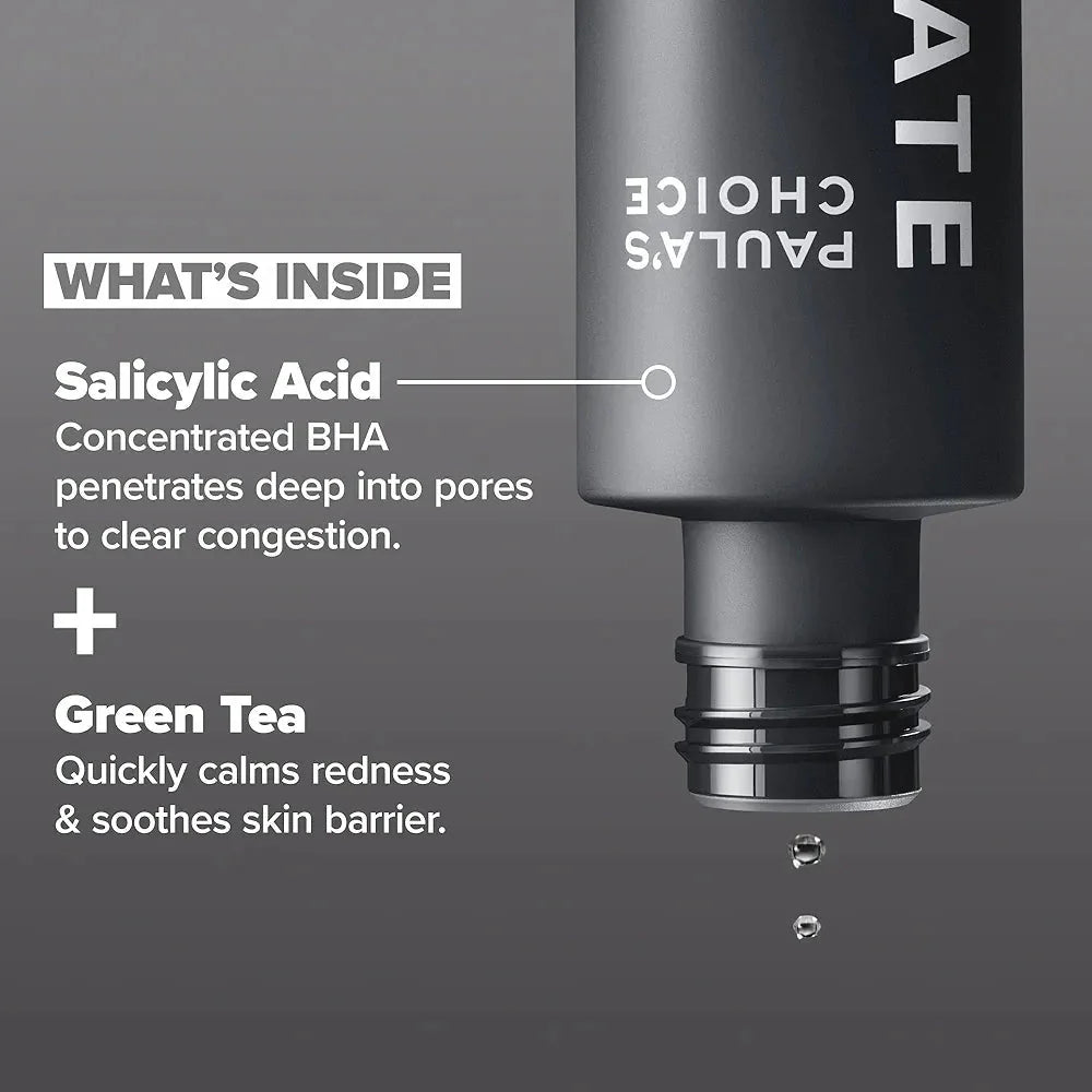 PAULA'S CHOICE Skin Perfecting 2% BHA Liquid Exfoliant Reveal Smoother, Clearer Skin — beauty product on white background
