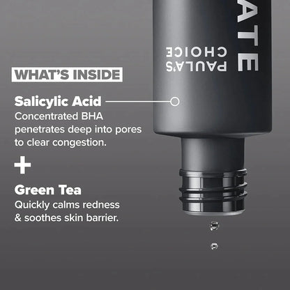PAULA'S CHOICE Skin Perfecting 2% BHA Liquid Exfoliant Reveal Smoother, Clearer Skin — beauty product on white background